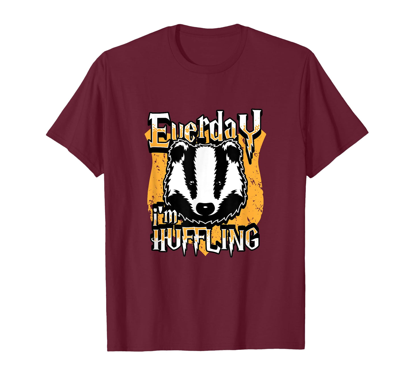 Funny Everyday I'm Huffling Badger Animal Graphic T-shirt T-Shirt