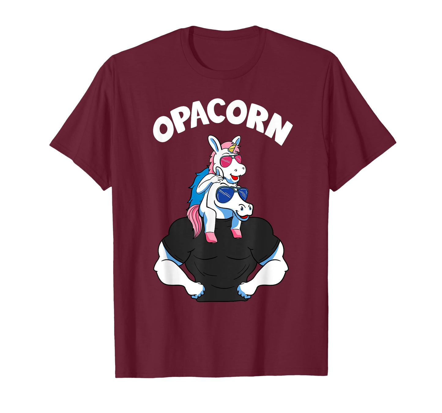 Opacorn 1 Kid Opa Pink Unicorn Grandfather Granddaughter T-Shirt