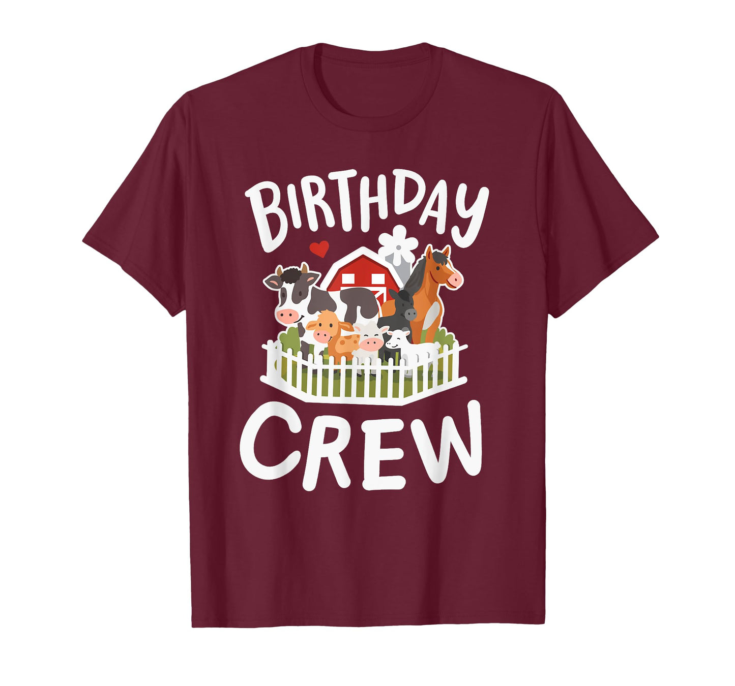 Birthday Crew Farm Animals Bday Matching Girls Boys Kids T-Shirt