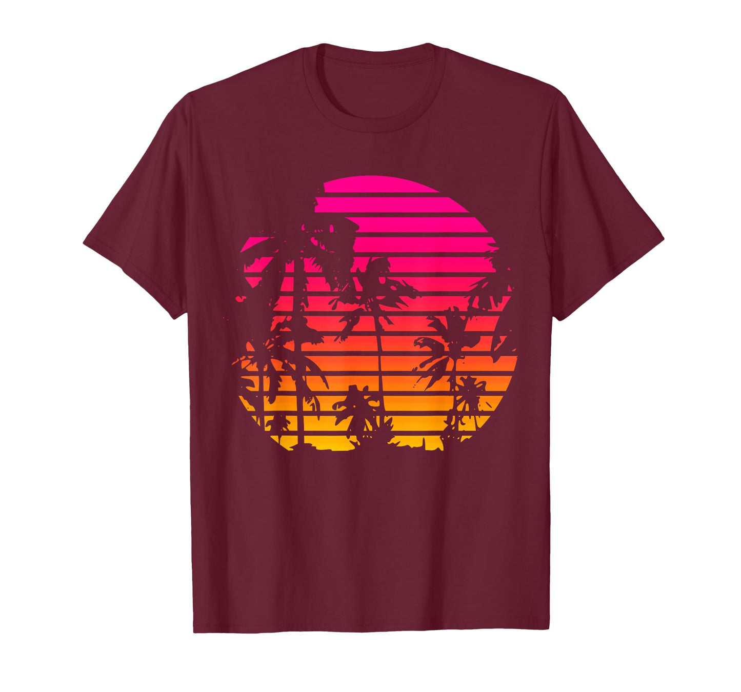1980's Summer Tropical Beach Palm Tree Sunset T-Shirt for Men Women Girls Kids
