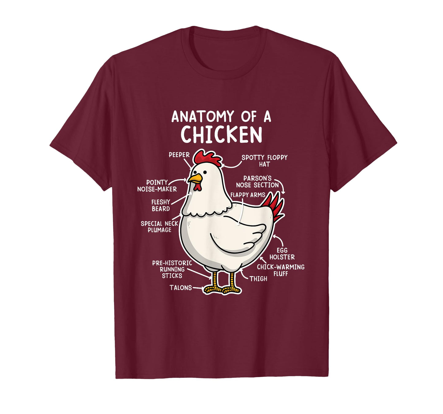 Anatomy of a Chicken Tee Country Farm Women Girl T-Shirt