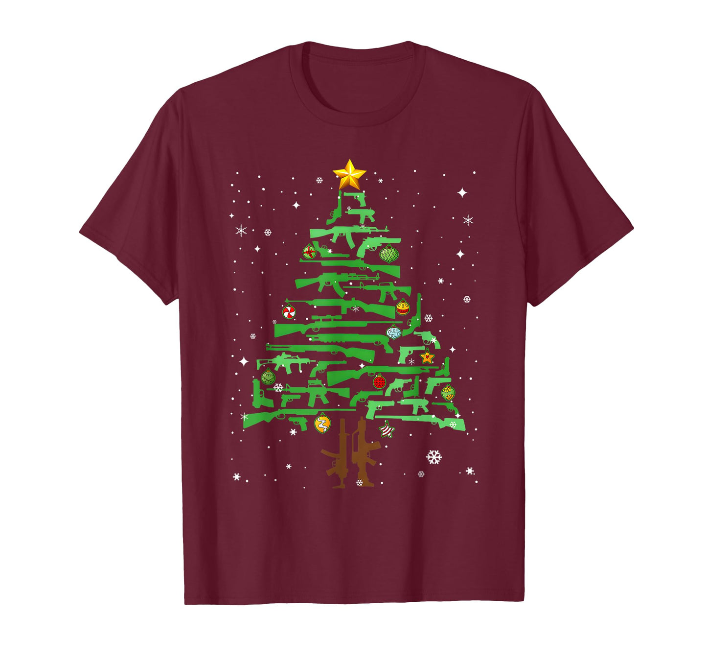 Xmas Patriotic 2nd Amendment Gun Christmas Tree T-Shirt