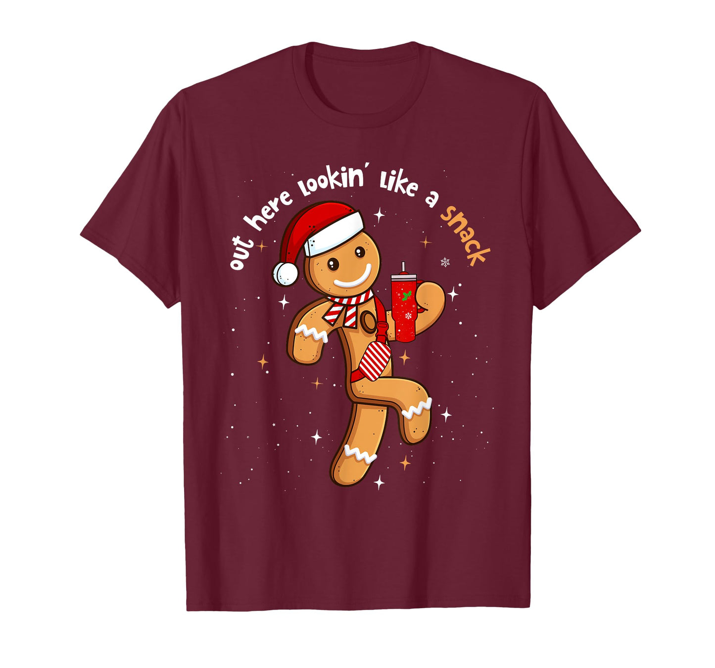Out Here Looking Like A Snack Funny BouJee Xmas Gingerbread T-Shirt