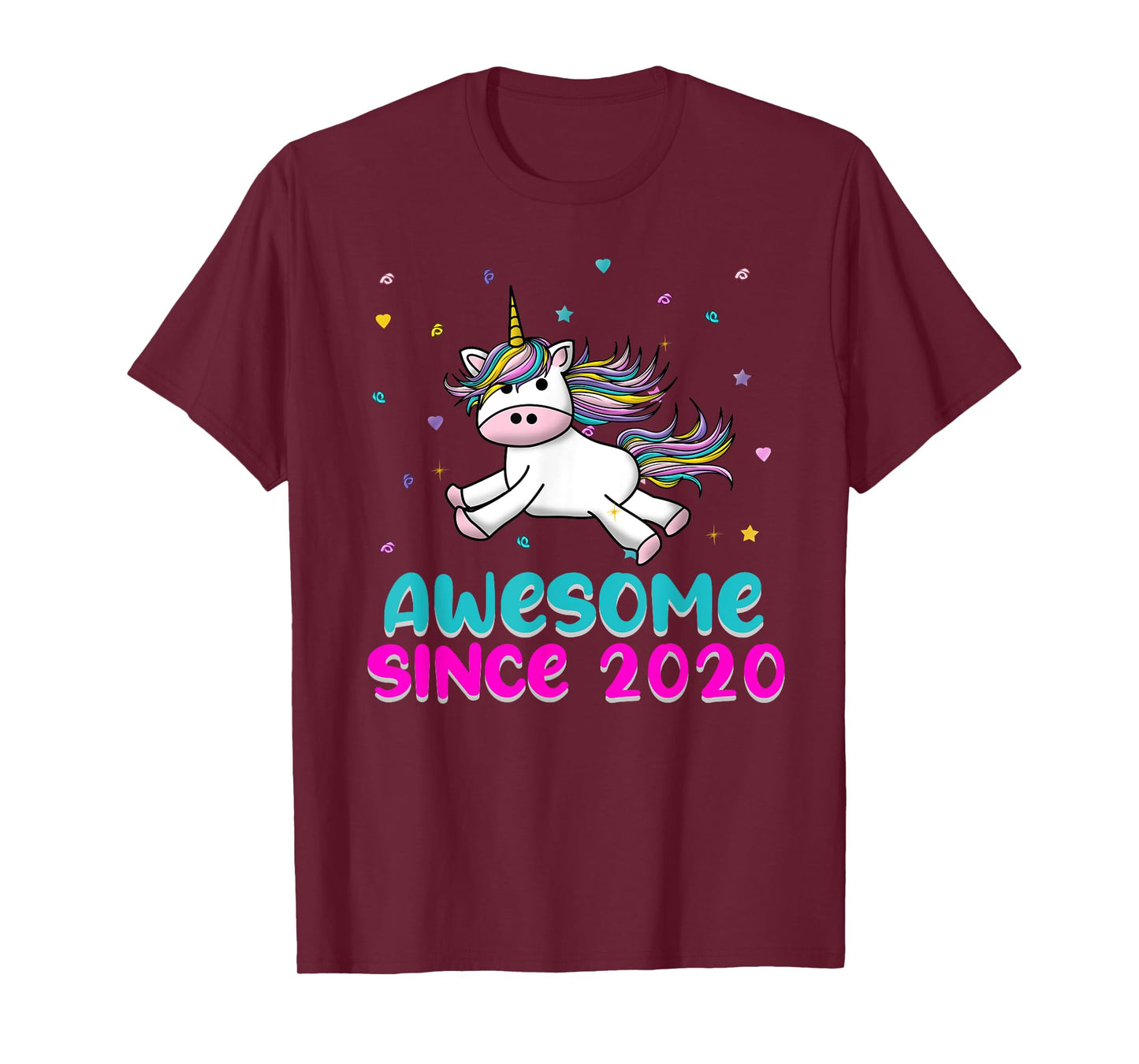 Unicorn Birthday Girl Gift Love Awesome Since 2020 T-Shirt