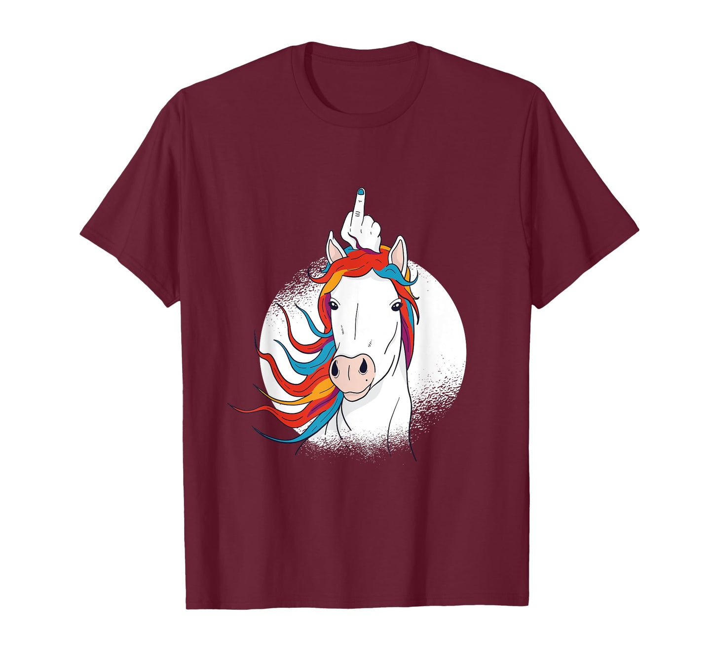 Crude Humor Funny Unicorn Middle Finger Sarcasm Adult Fun T-Shirt
