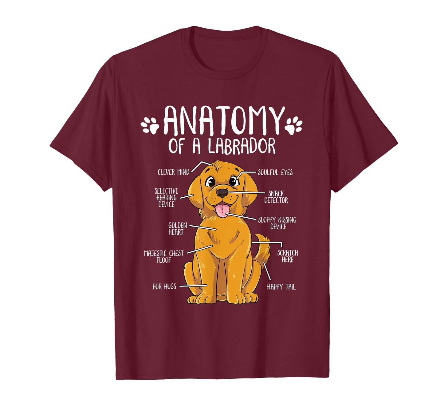 Funny Anatomy Labrador Retriever Lab Dog Lover Owner T-Shirt for Men Women Kids
