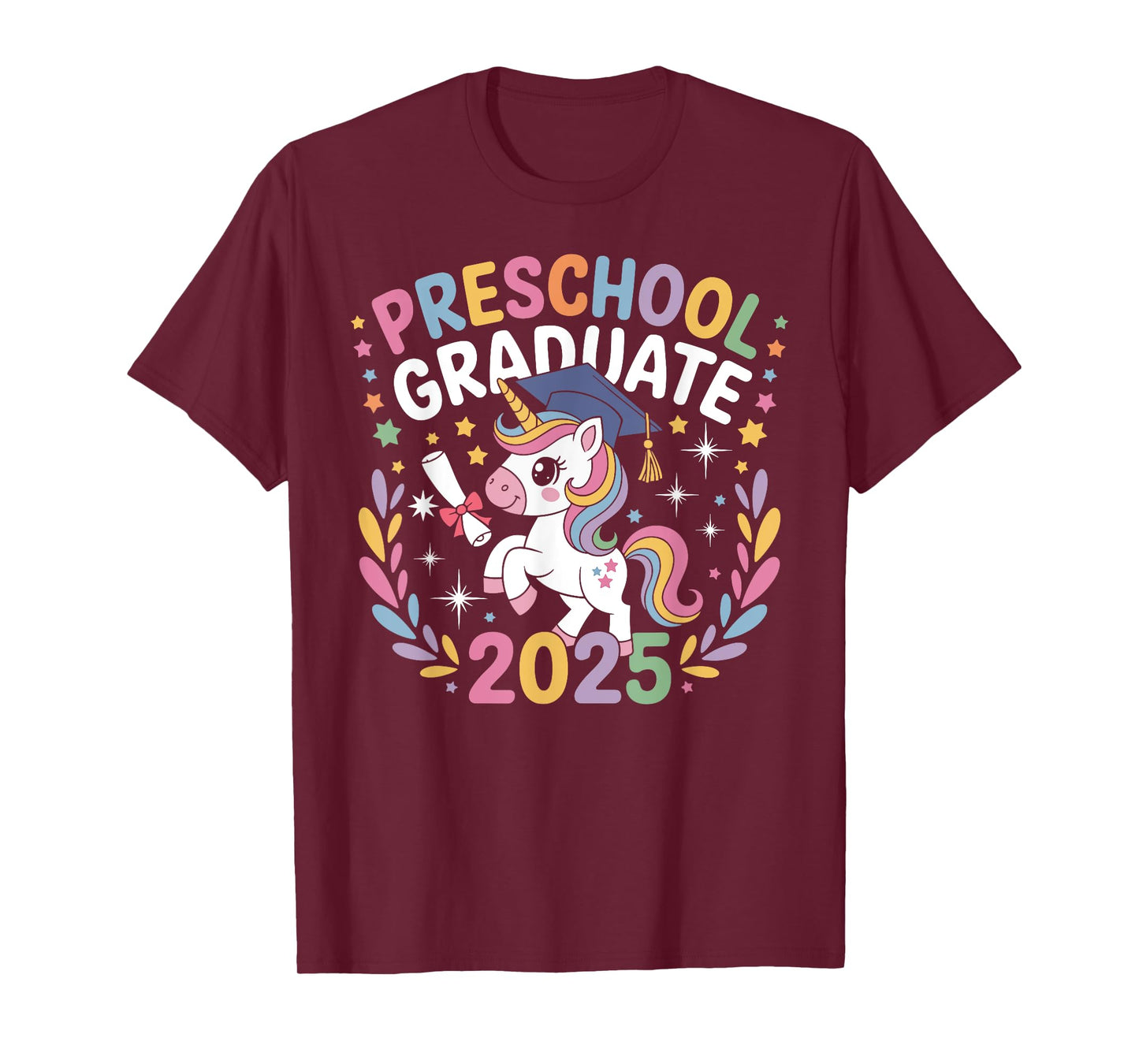 Preschool Graduation 2025 Unicorn Pre-k Graduate Kids Girls T-Shirt
