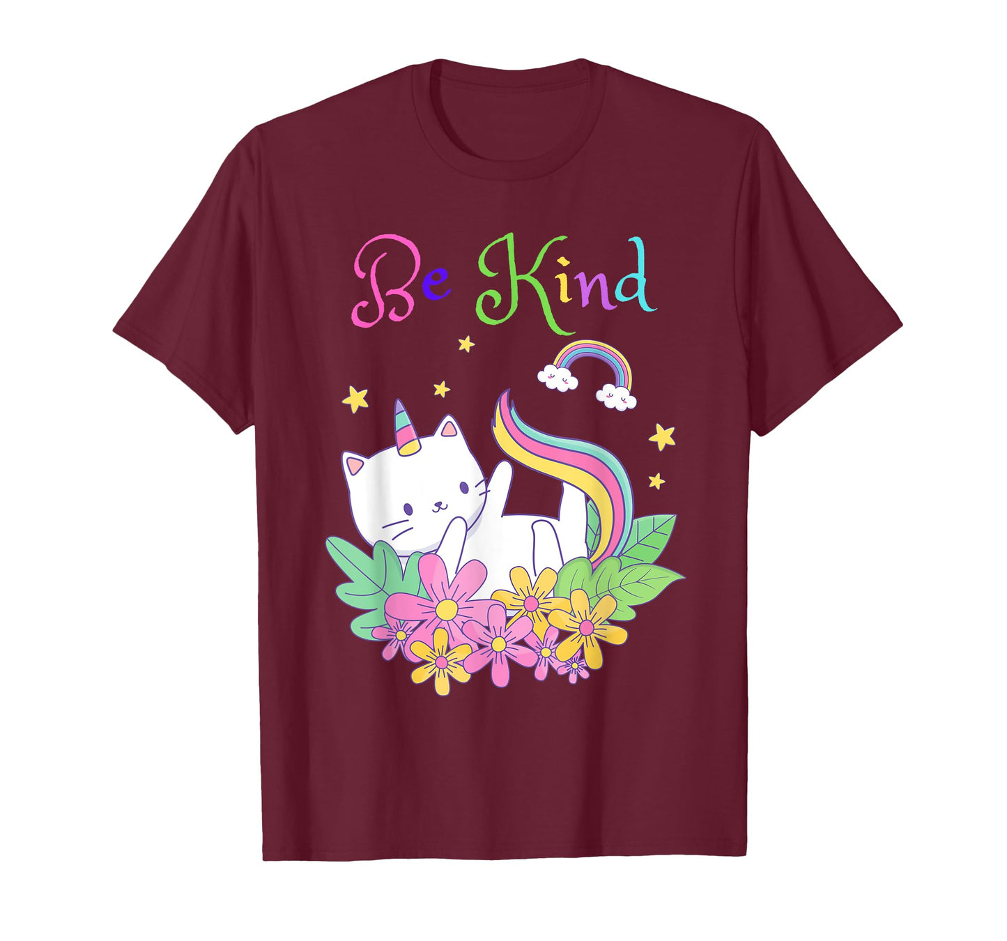 Cat Unicorn Be Kind Shirt Caticorn Be Kind Gift for Teacher T-Shirt