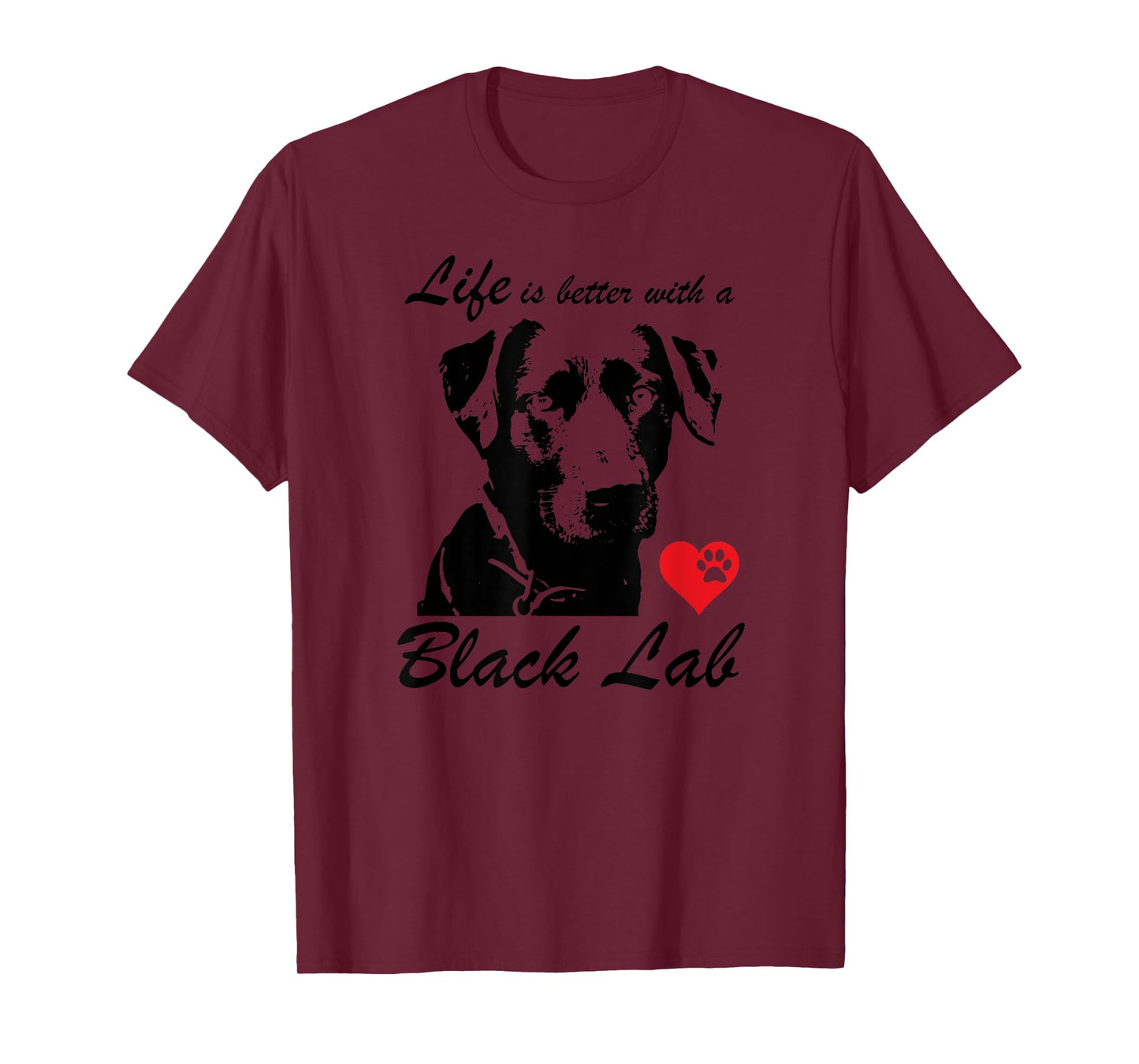 Black Lab Dog Face K9 I Love My Black Lab Dog Lovers Gift Men Women Kids T-Shirt