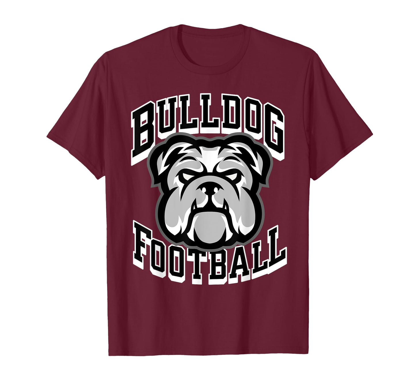Bulldogs Football Game Day Print Mom Dad Black T-Shirt