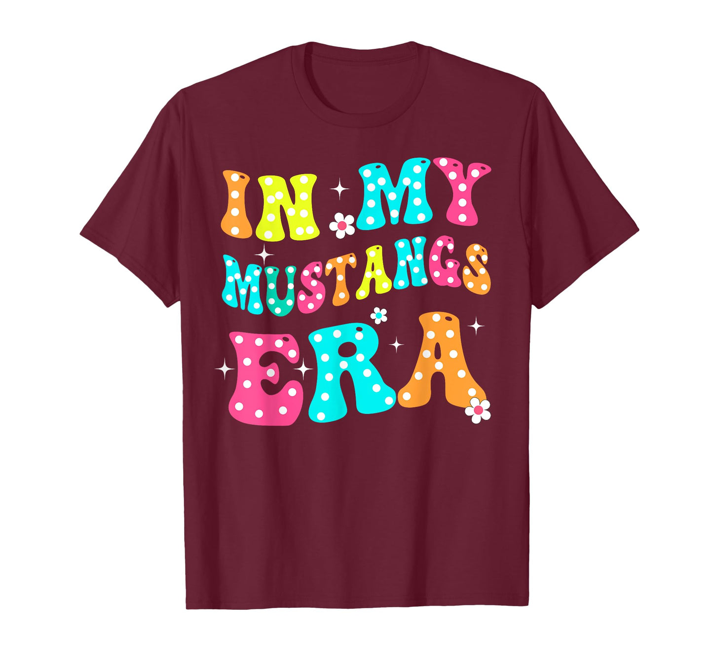 In My Mustangs Era Back to School Spirit Game Retro Groovy T-Shirt