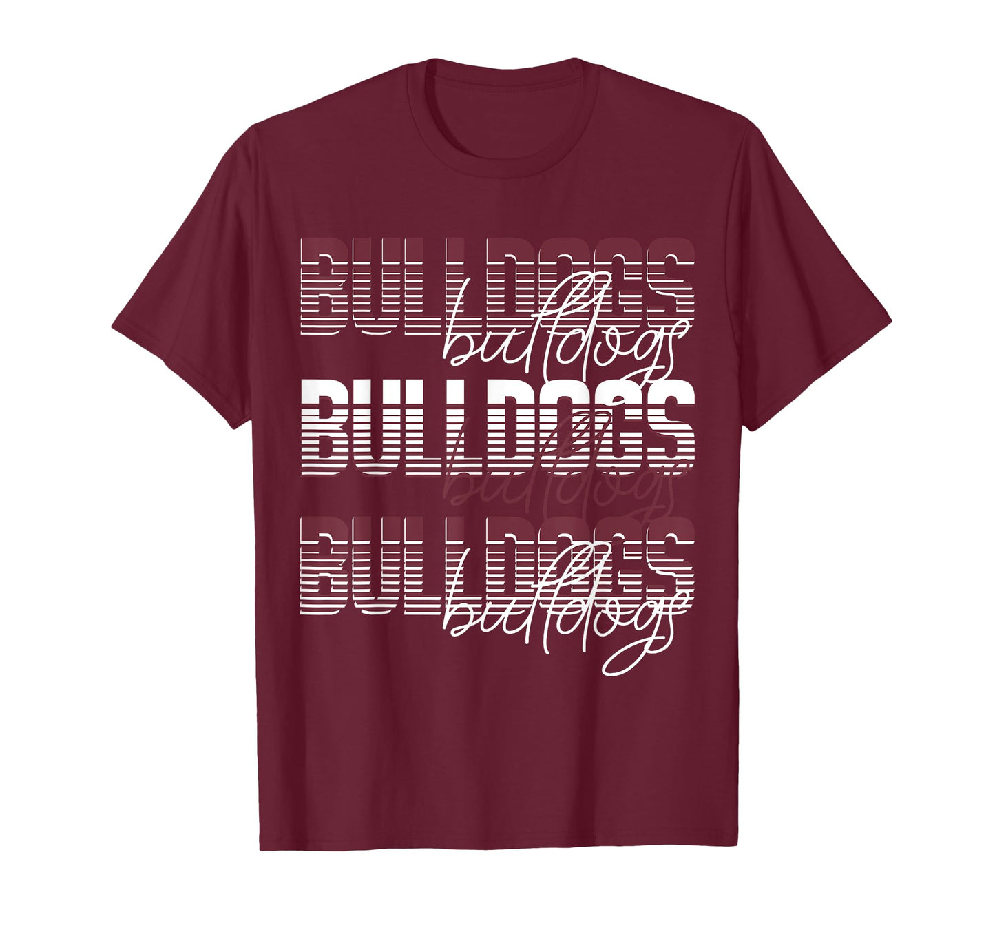 Bulldogs School Spirit Maroon Bulldog Pride Game Day mascot T-Shirt