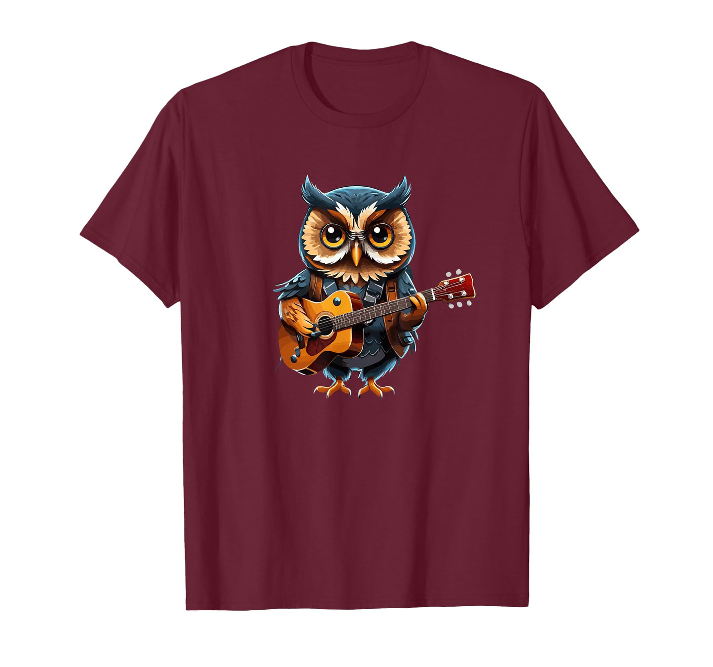 Owl playing Acoustic Guitar, Owl Guitarist T-Shirt