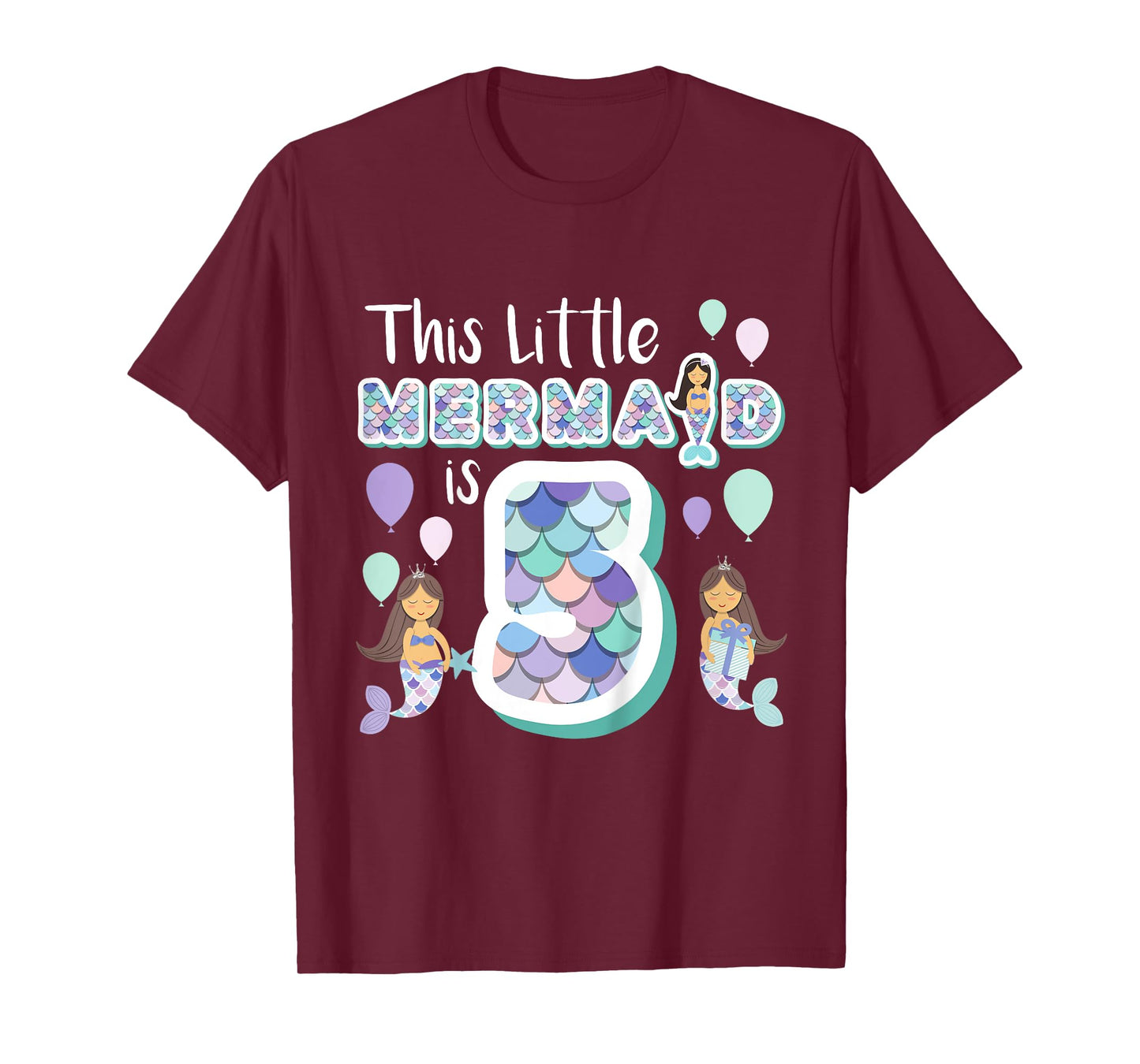 5 Year Old Mermaid Birthday Party Theme Girl 5th Girls Gift T-Shirt