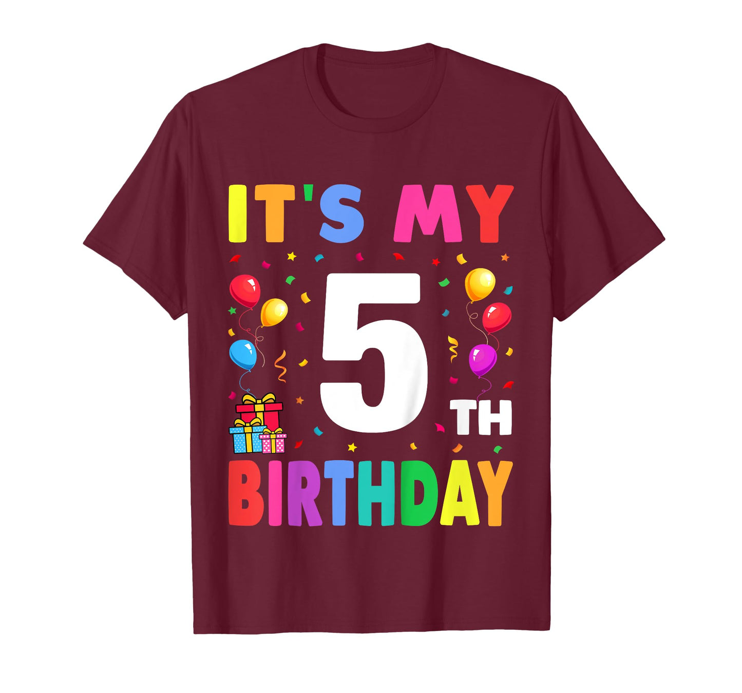 It's My 5th Birthday 5 Five Happy Birthday Boys or Girls T-Shirt