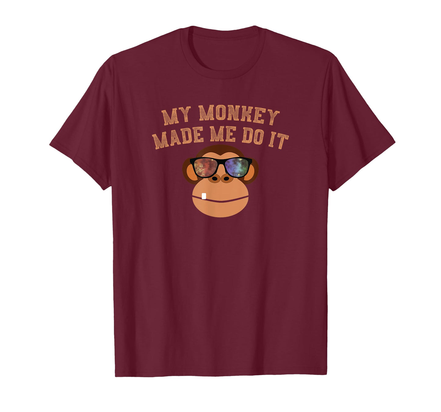 My Monkey Made Me Do It Funny Monkey With Shades T-Shirt