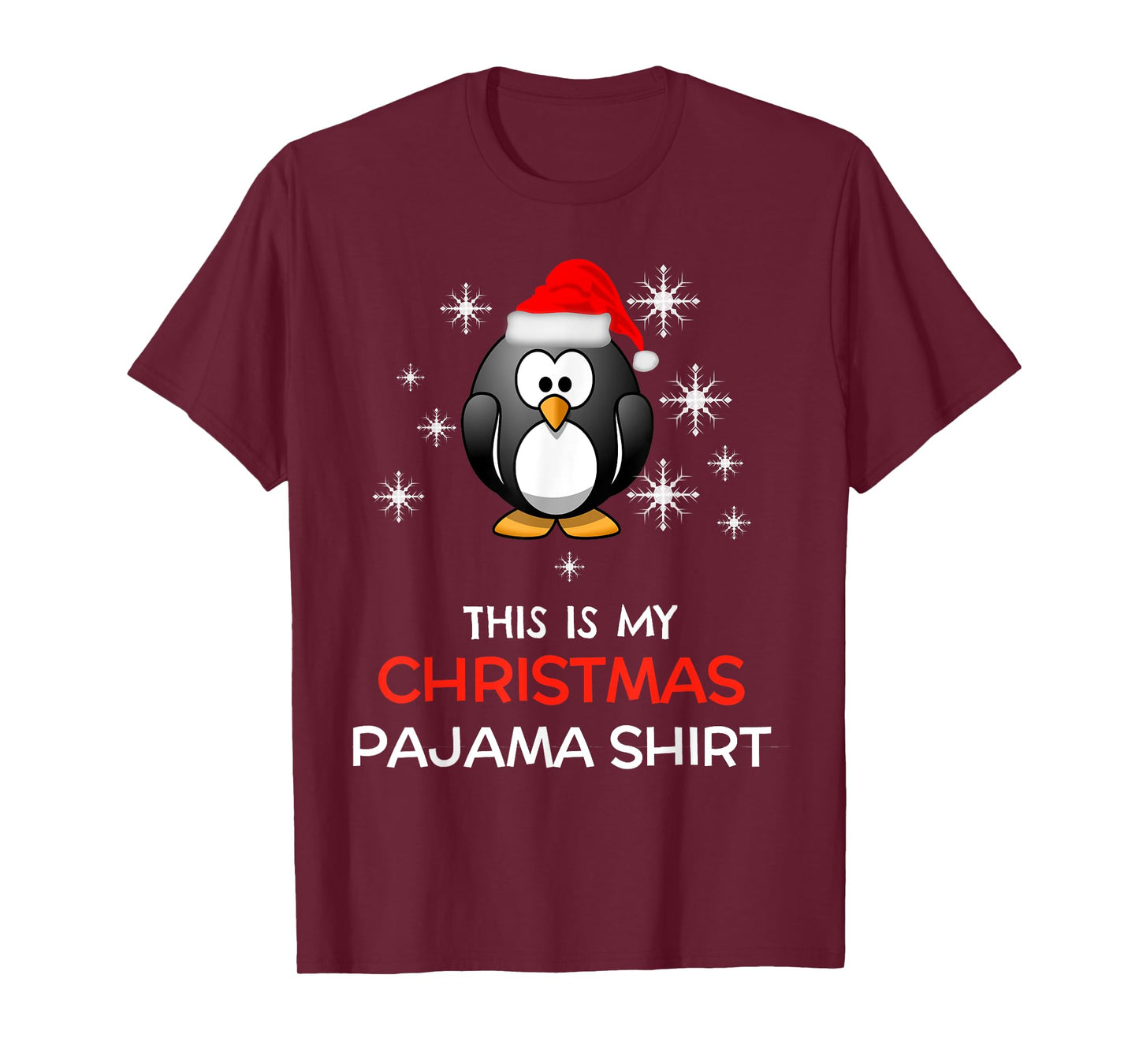 This is My Christmas Pajama Shirt Penguin Santa T-Shirt