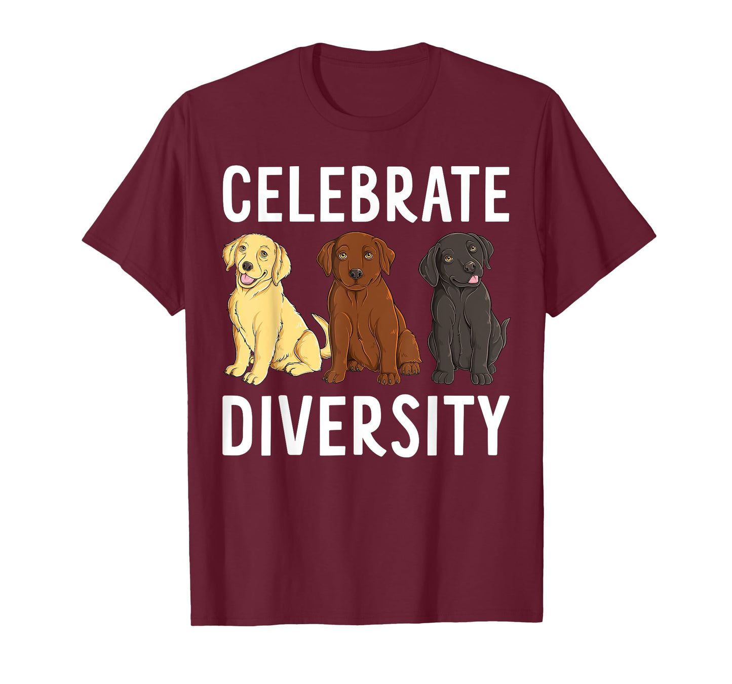 Funny Labrador Puppies Celebrate Diversity Labrador Dog T-Shirt