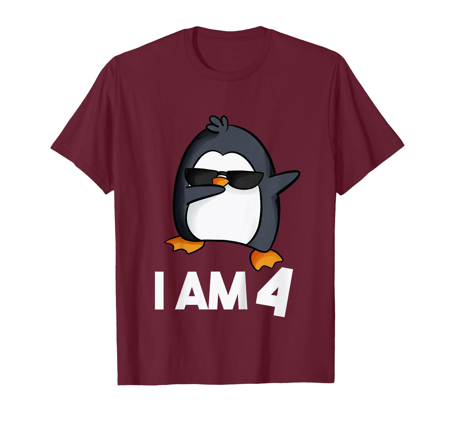 Penguin Birthday Shirt 4 Years Old Birthday Outfit Kids T-Shirt