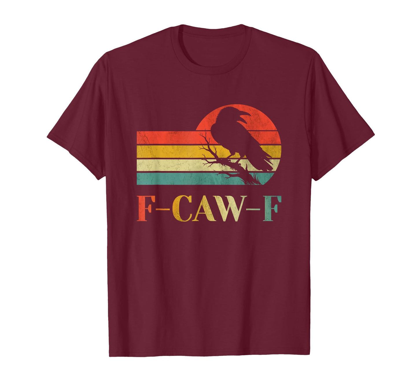 Retro Sunset Vintage F-Caw-F Black Crow Black Bird T-Shirt