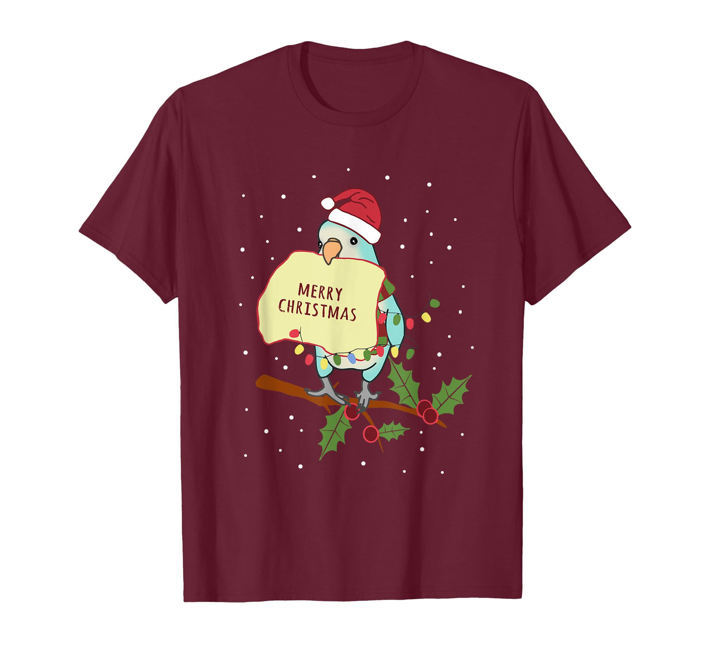 Merry christmas Blue Quaker Parrot Owner Birb memes T-Shirt