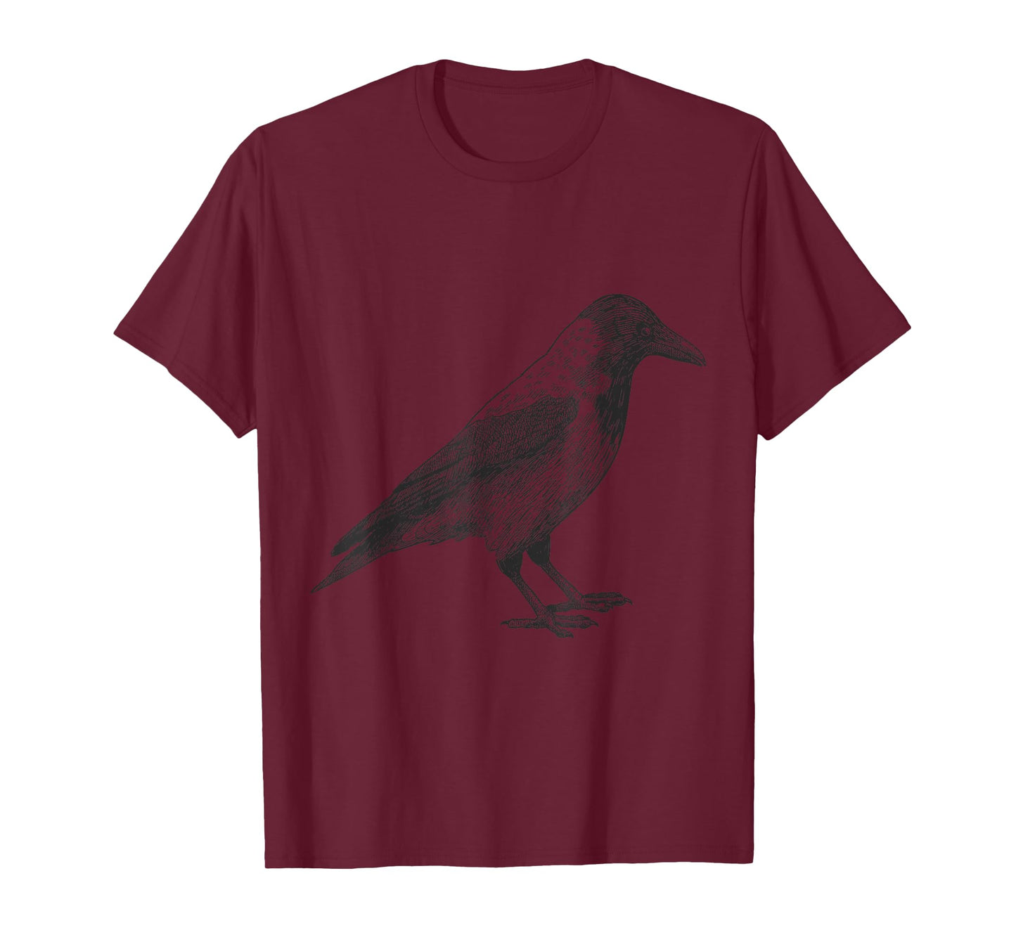 Beautiful Black Crow Raven Bird Illustration Vintage T-Shirt