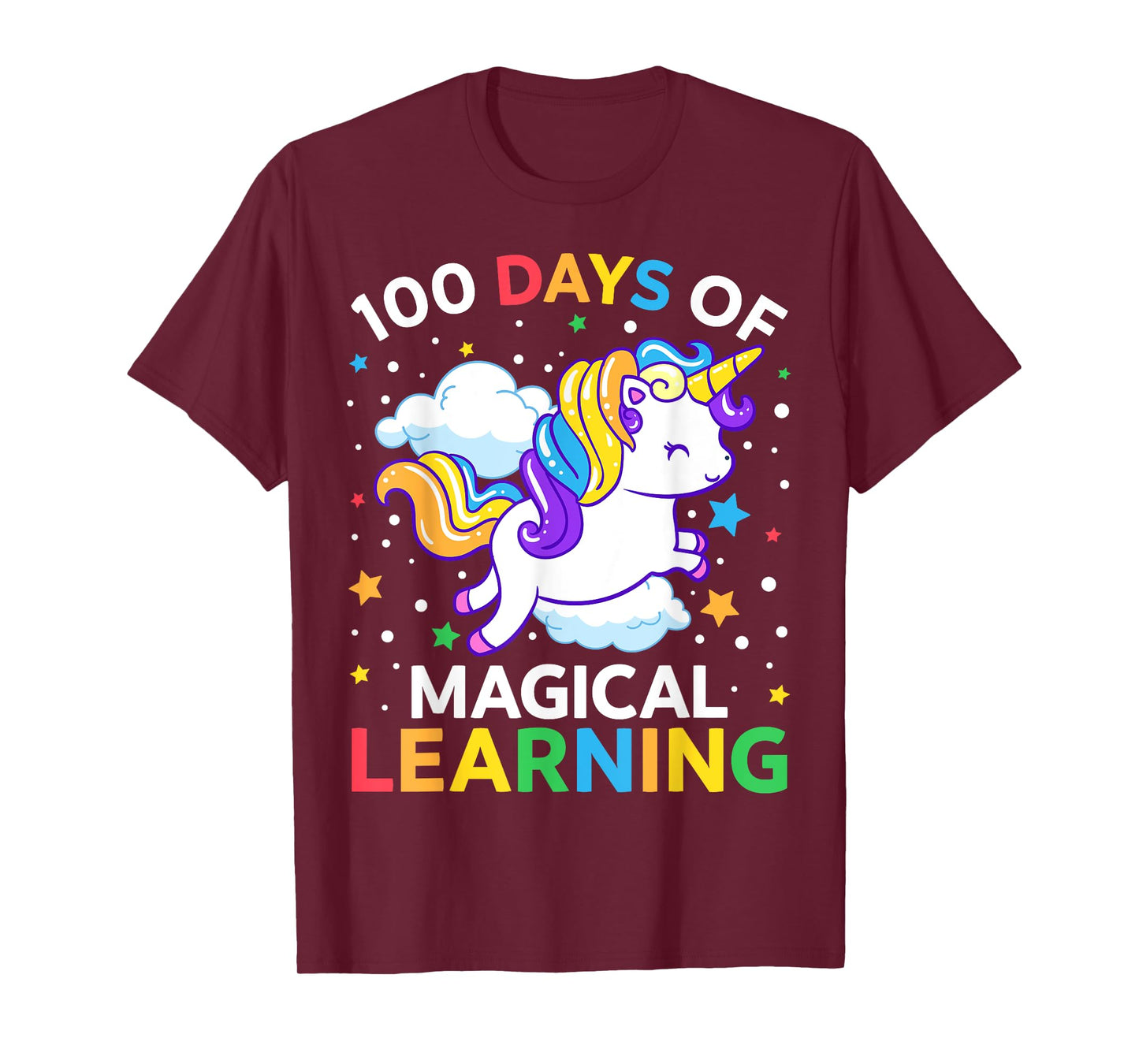 100th Day of School Unicorn Girls 100 Days of Kindergarten T-Shirt