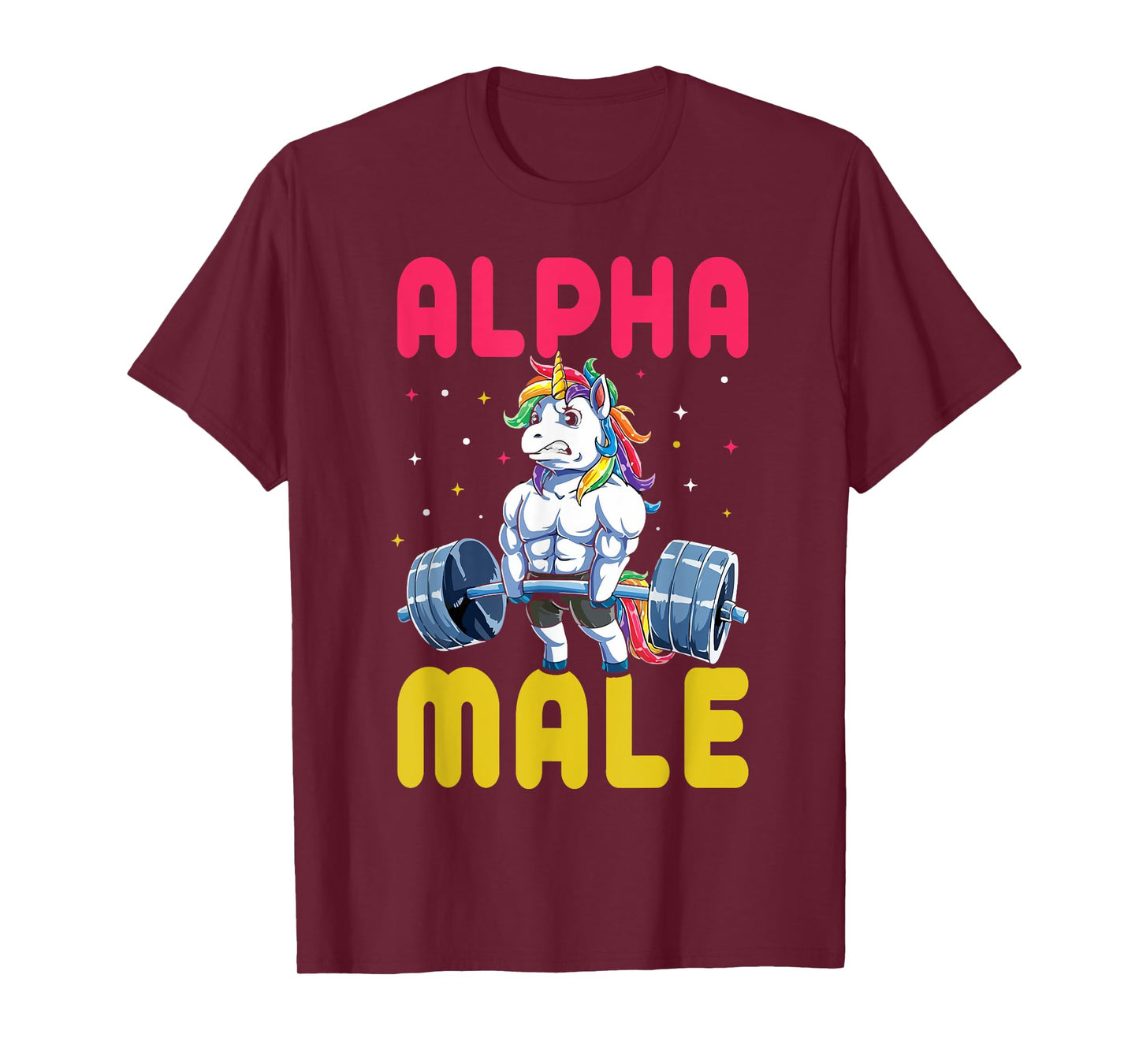 Alpha Male Men Unicorn Funny Weightlifting Workout Gym T-Shirt