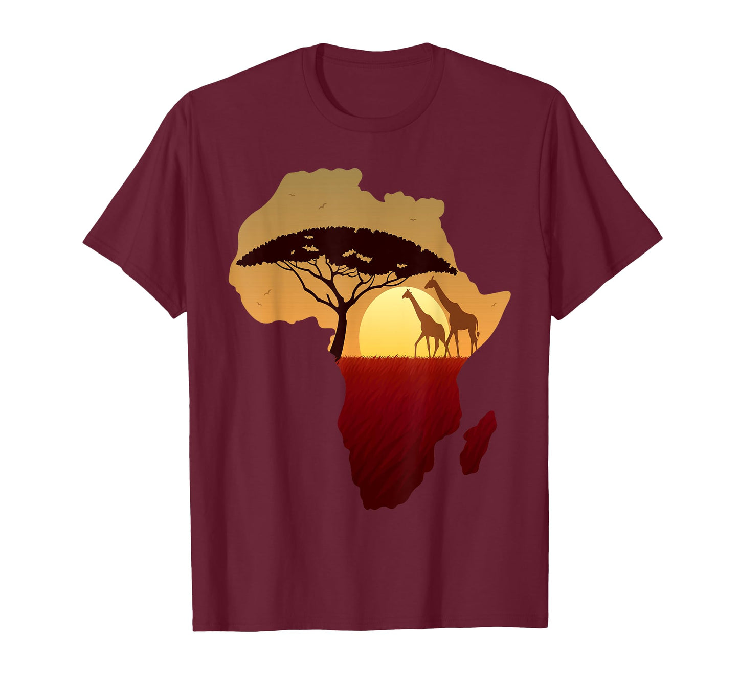 Africa T-Shirt Giraffe Map Dad South Animals Big Five Safari T-Shirt