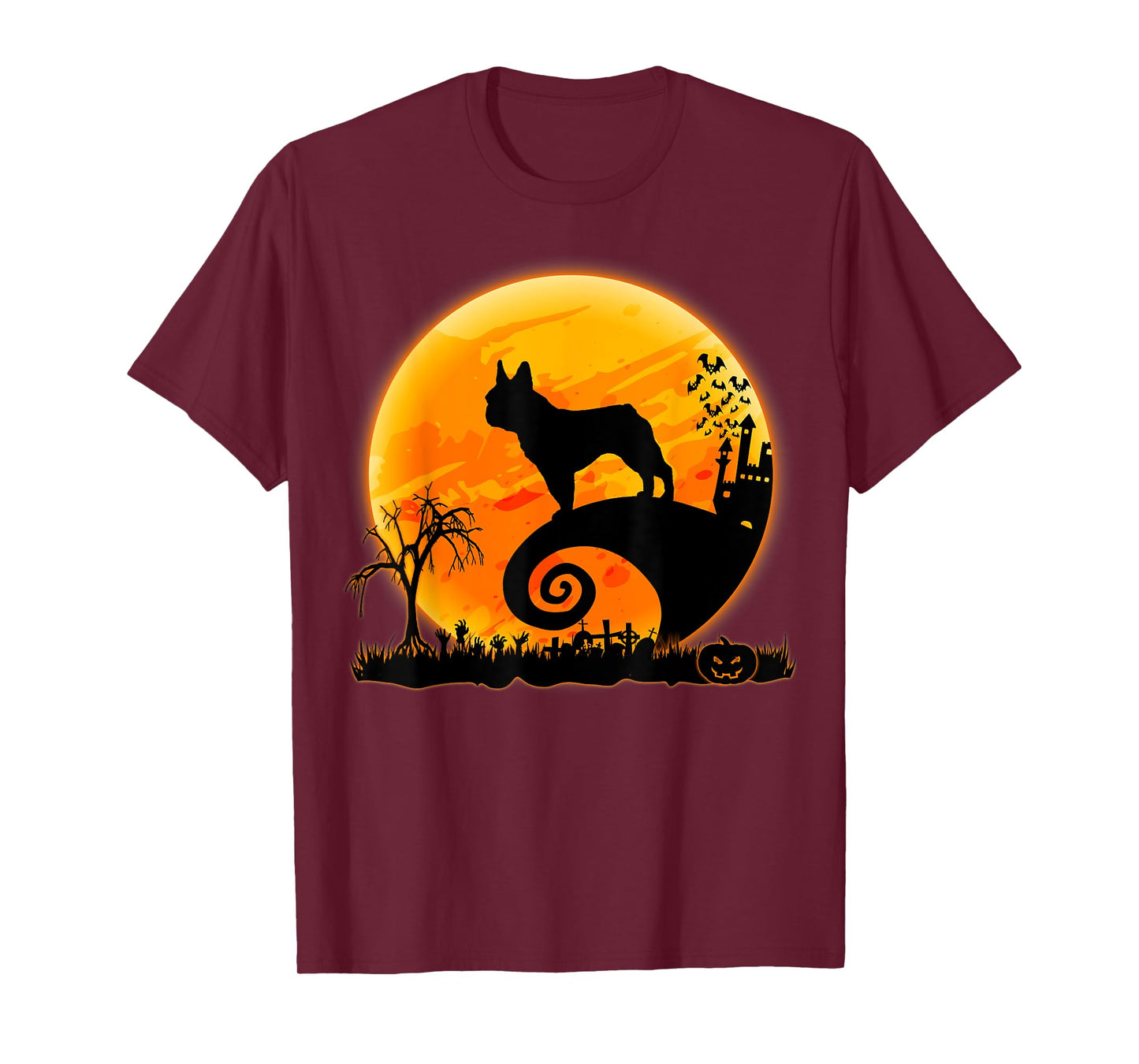 French Bulldog Dog And Moon Funny Halloween Costume T-Shirt