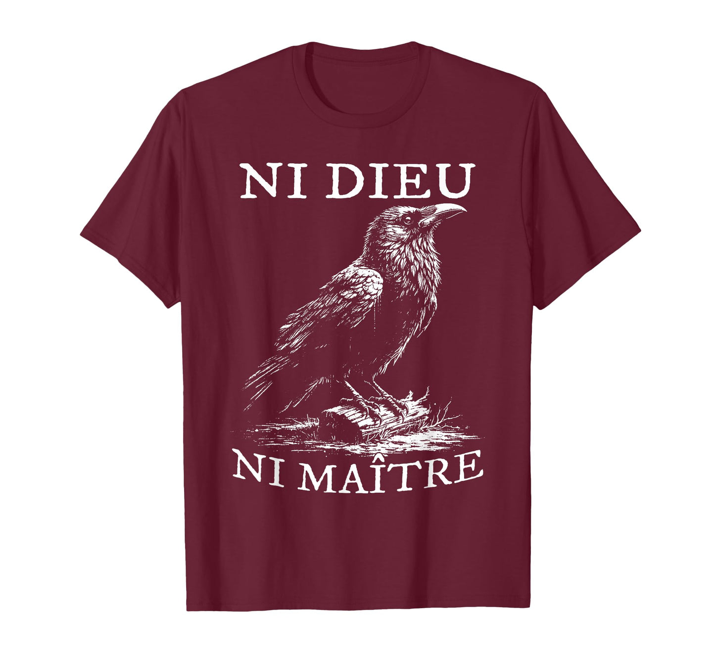 No God No Masters, Ni Dieu Ni Maitre, Retro Crow Bird T-Shirt