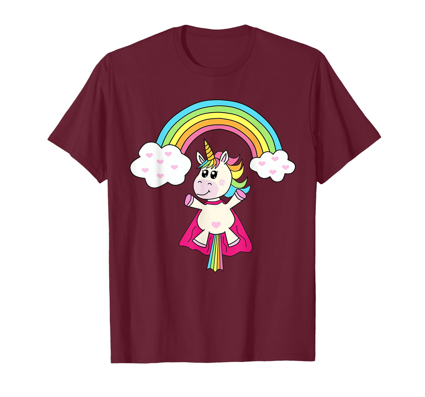 Unicorn Superhero flies to the rainbow T-Shirt T-Shirt