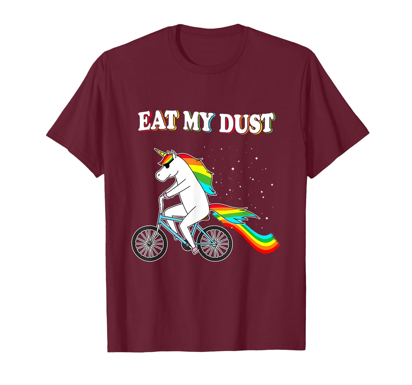Eat my Dust Funny Unicorn Riding a Bicycle Unicorn Shirt T-Shirt