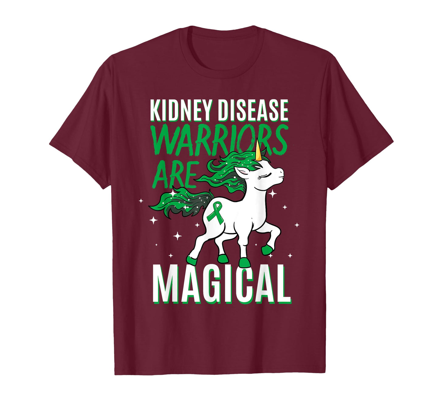 Kidney Disease Warrior Magical Unicorn Green Organ Donor T-Shirt
