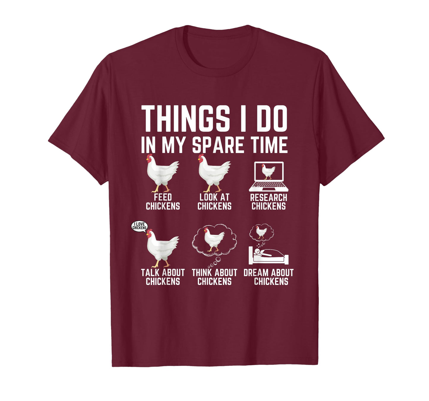 Things I Do In My Spare Time Funny Farmar Farm Chicken Lover T-Shirt