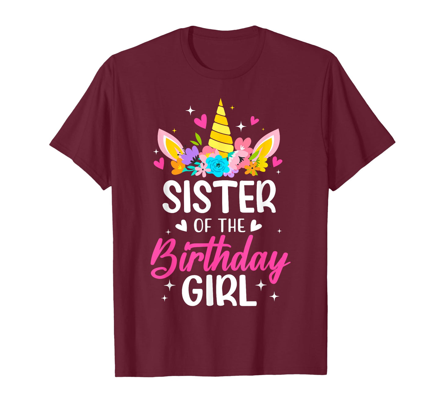Sister Of The Birthday Girl Unicorn Bday Party Family T-Shirt