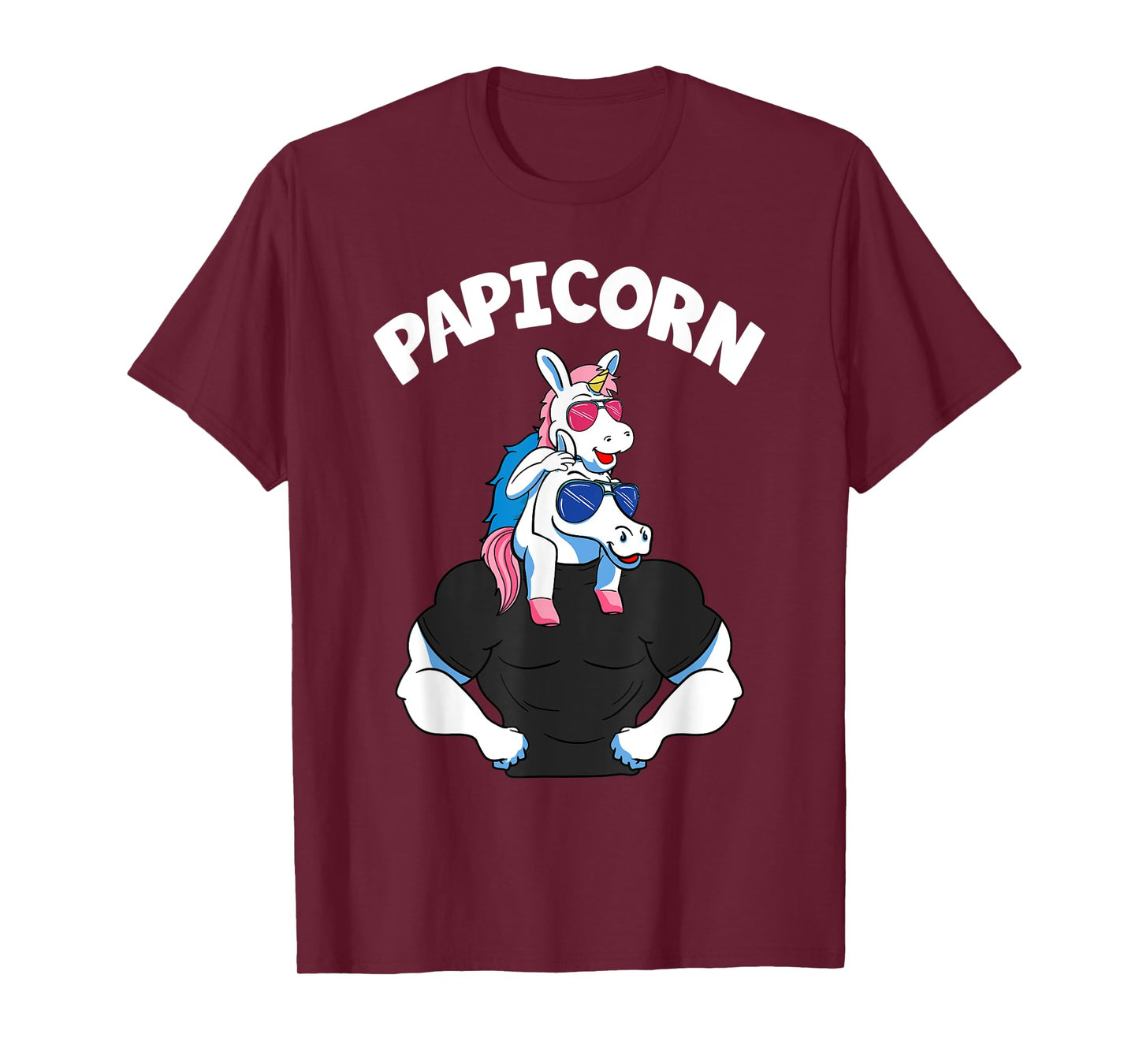 Papicorn 1 Kid Papi Pink Unicorn Hispanic Father Daughter T-Shirt