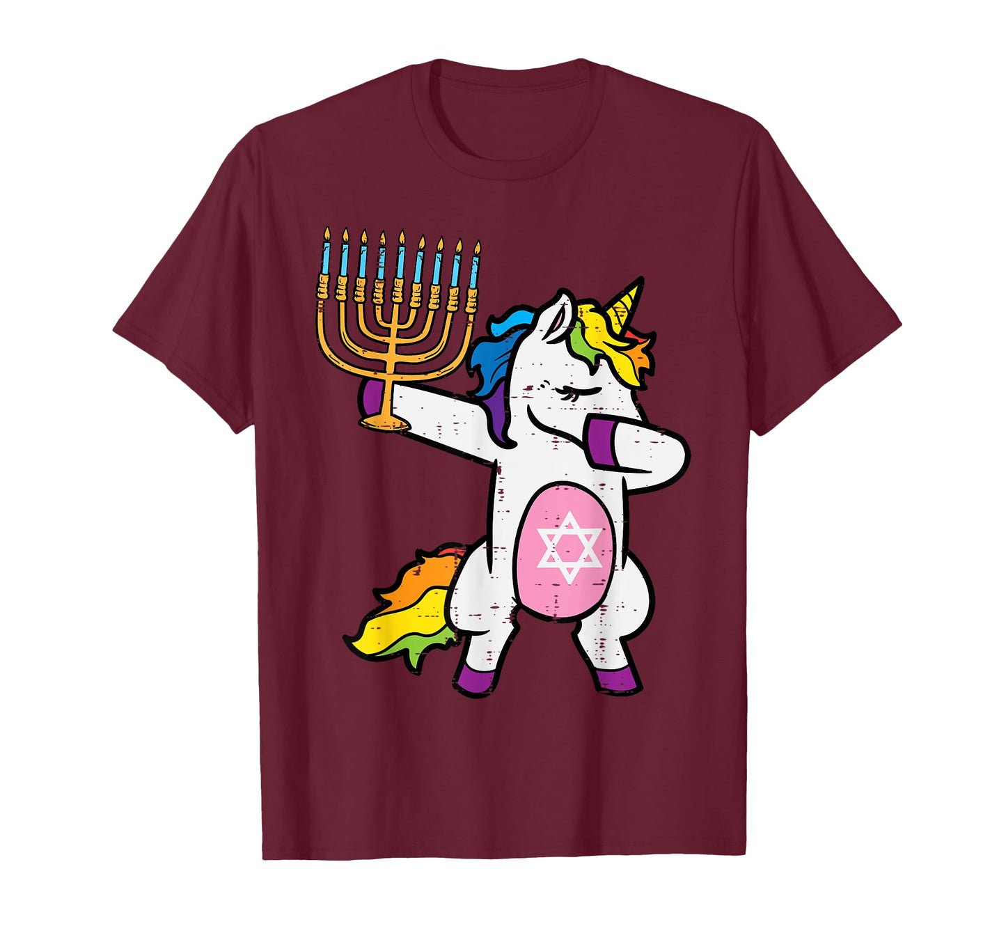 Jewish Unicorn Dab Jewnicorn Hanukkah Chanukah Girls Women T-Shirt