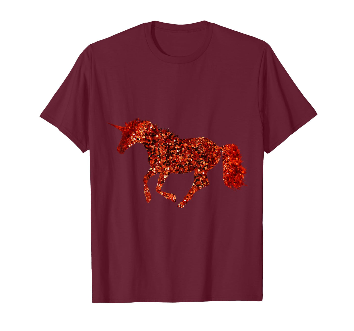 Unicorn Red Sparkle Tee Shirt Cute Beautiful Unicorn T Shirt T-Shirt