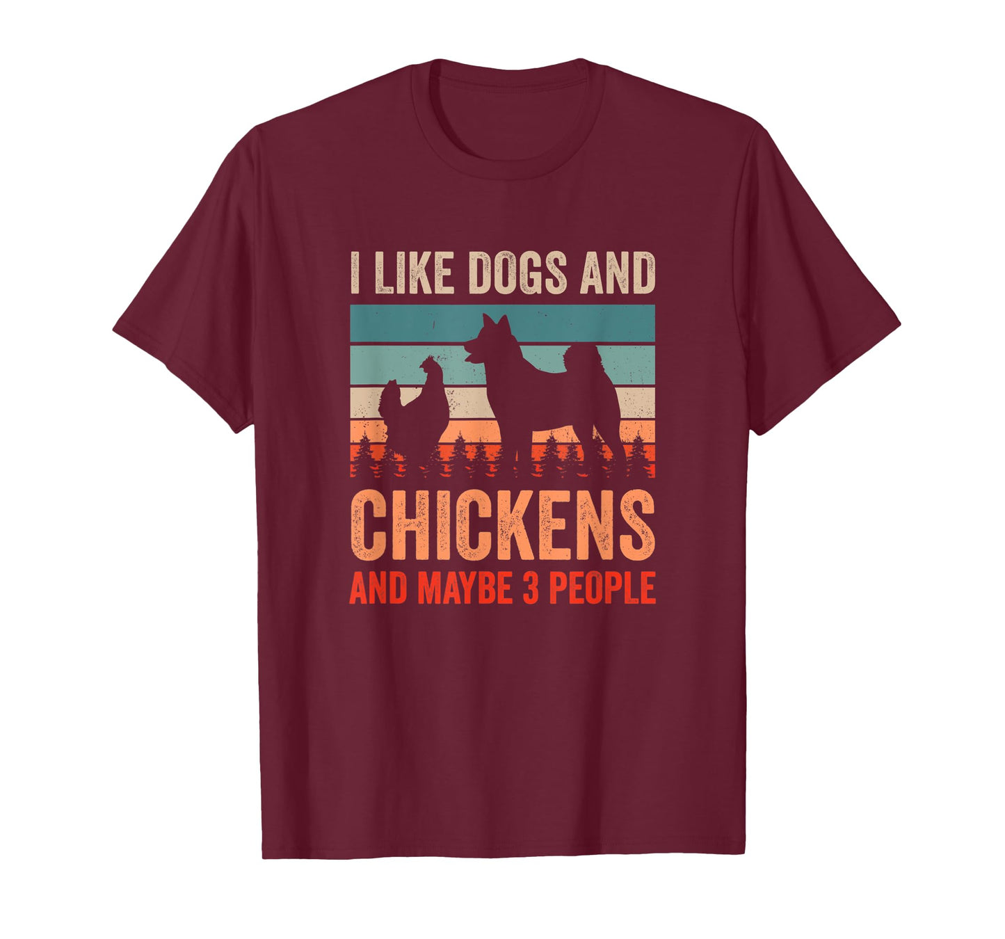 Vintage I Love Dogs And Chicken And Maybe 3 Other People T-Shirt