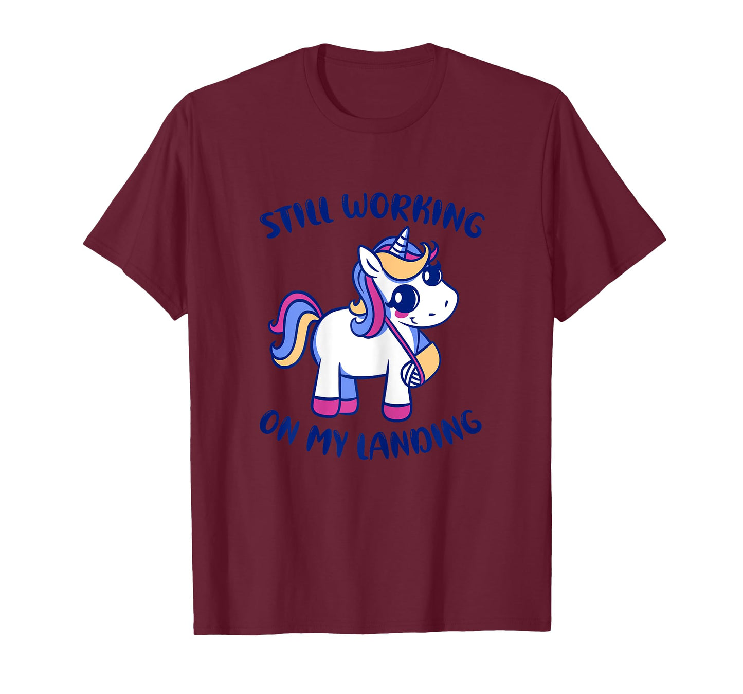 Unicorn Broken Arm Funny Still Working On My Landing Gymnast T-Shirt