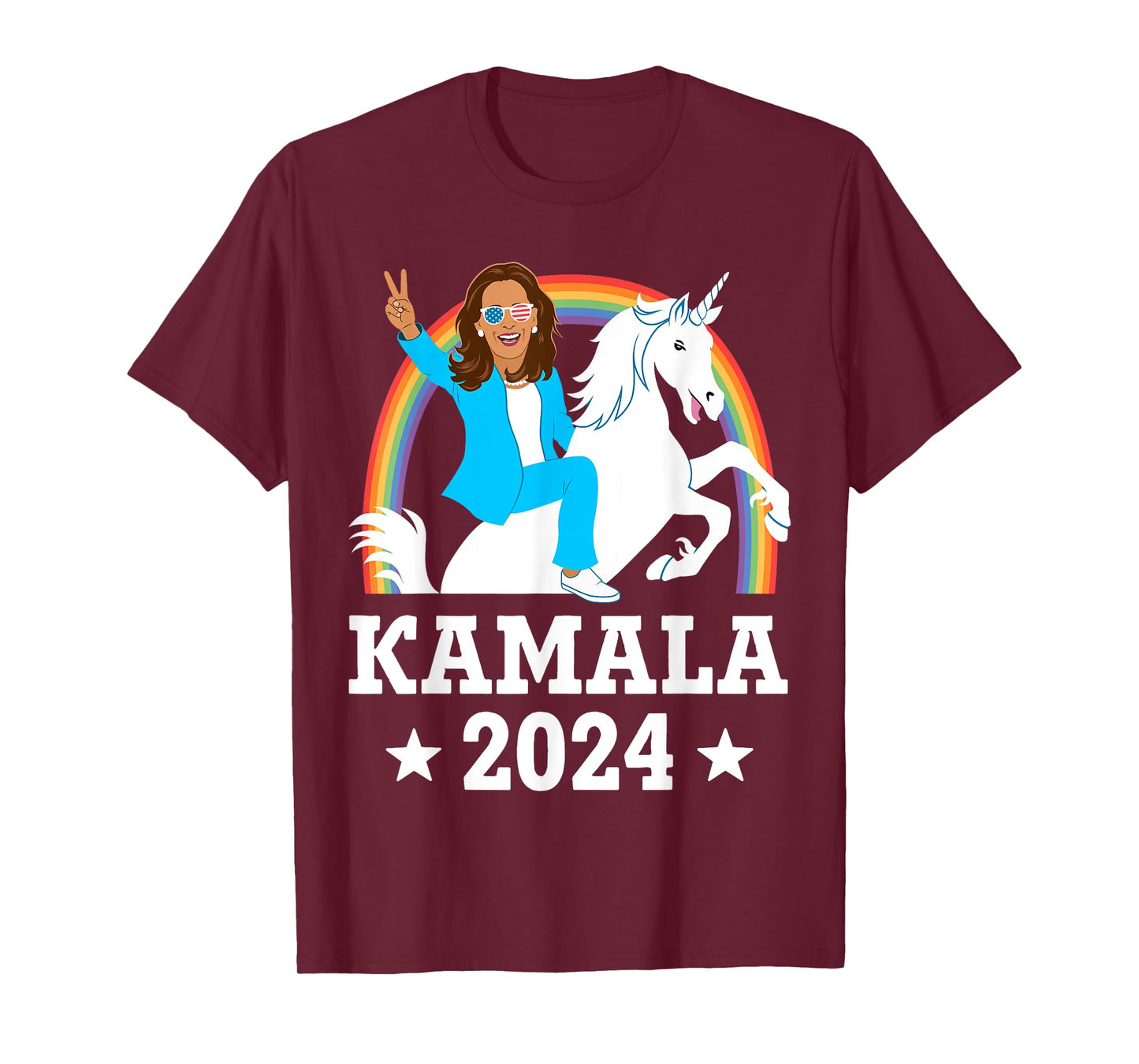 Kamala 2024 - Kamala Harris Riding Unicorn Funny T-Shirt