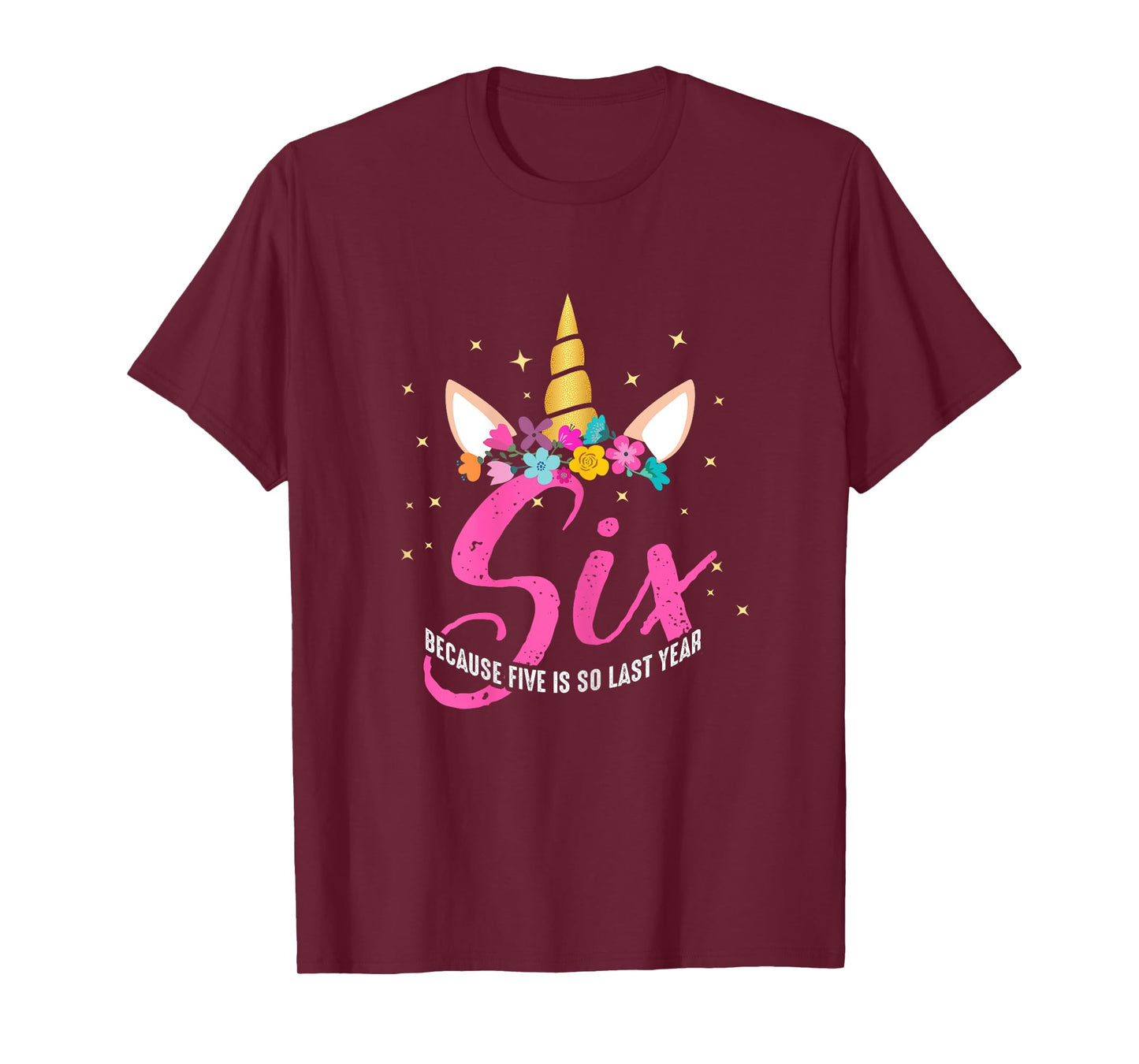 6 Years Old Birthday Girl Gifts Unicorn 6th Birthday T-Shirt