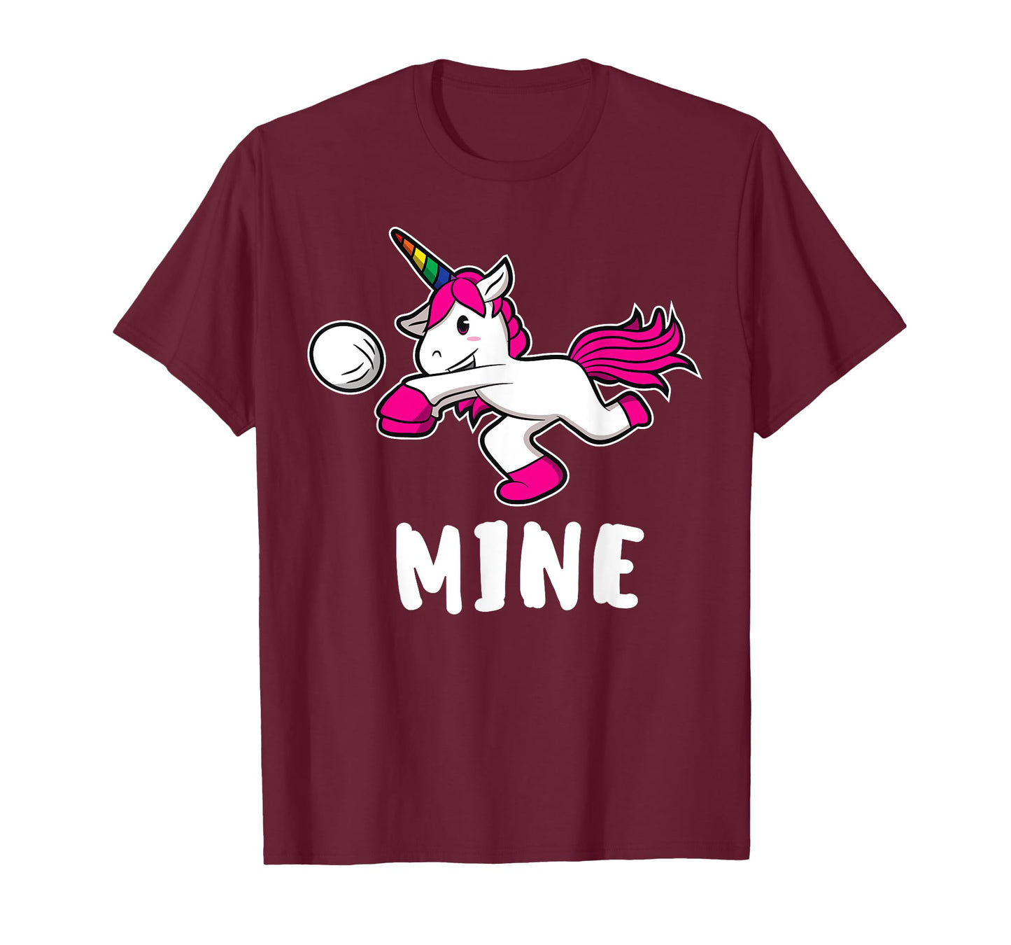 Funny Mine Volleyball Unicorn T-Shirt For Volleyball Girls T-Shirt