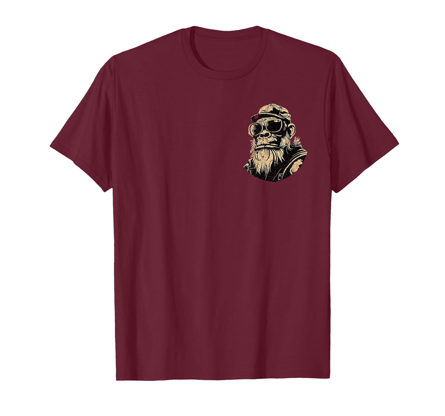 Funny Monkey Touch My Beard and Tell Me I'm Pretty 2 Sided T-Shirt