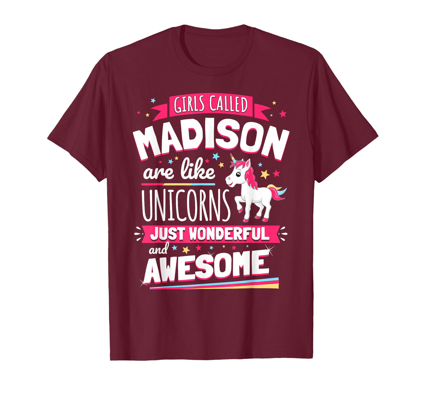 Madison Forename Prename First Given Name Unicorn T-Shirt T-Shirt