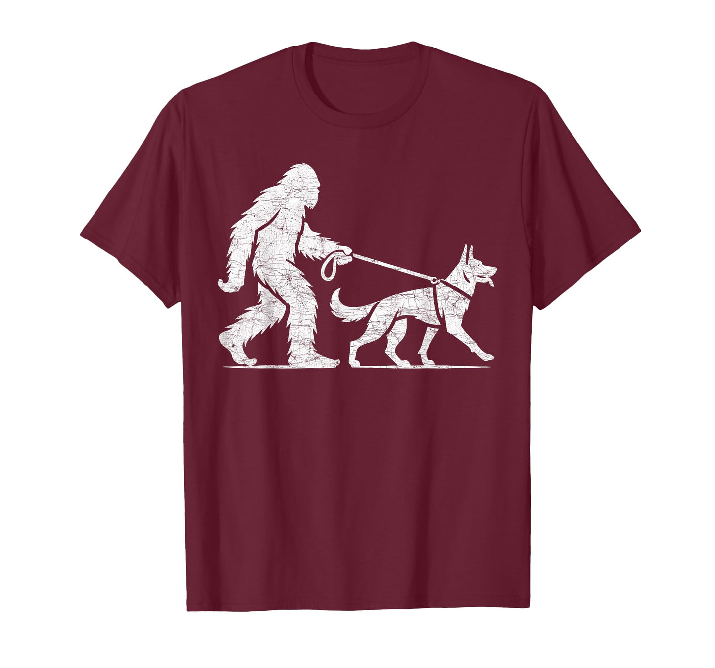 Bigfoot Walking German Shepherd Dog Lover Sasquatch T-Shirt
