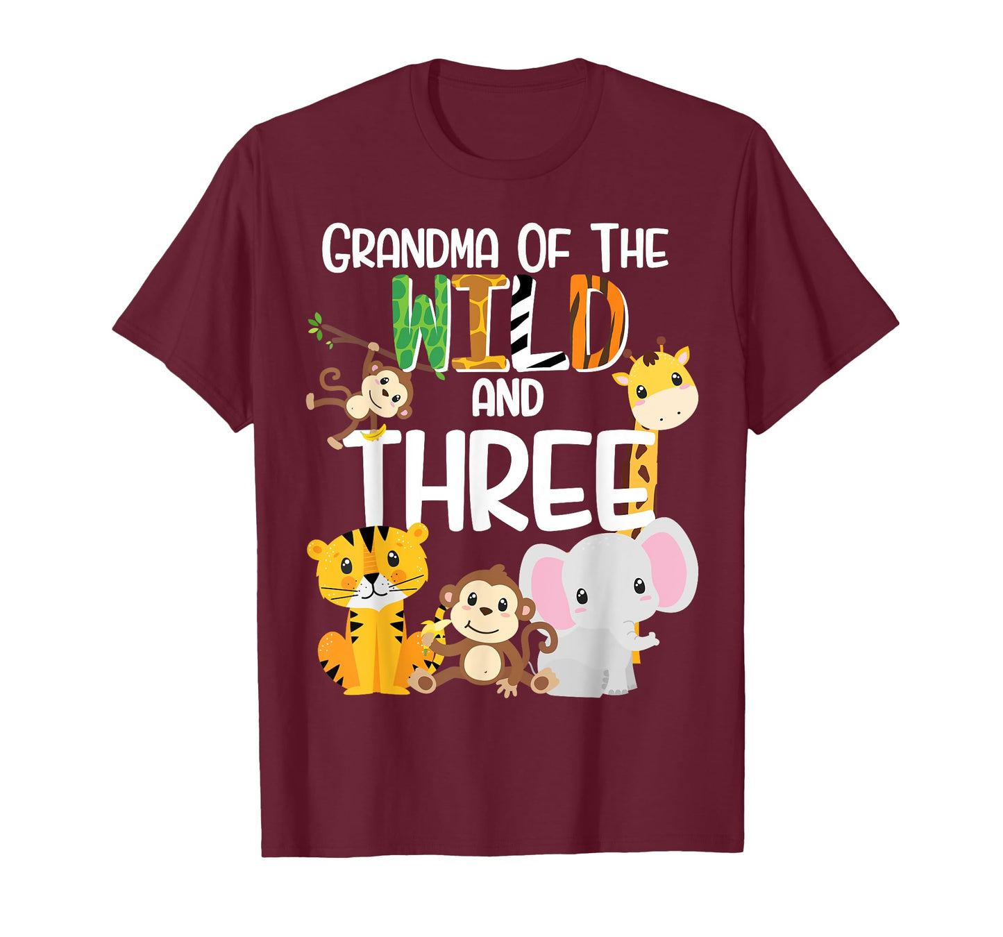 Grandma of the Wild and 3 Zoo Theme Birthday Safari Jungle T-Shirt