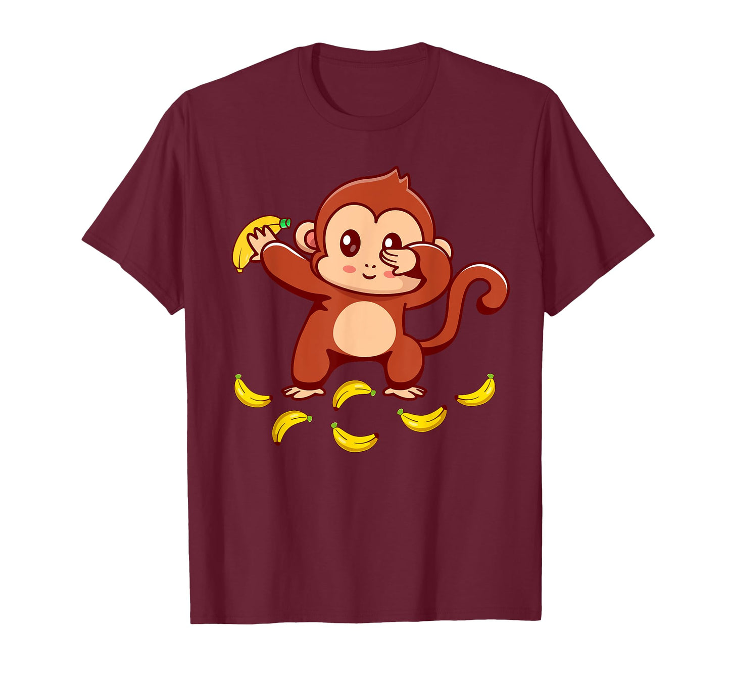Monkey Shirt Kids Dabbing Monkey With Bananas Plush Toddler T-Shirt