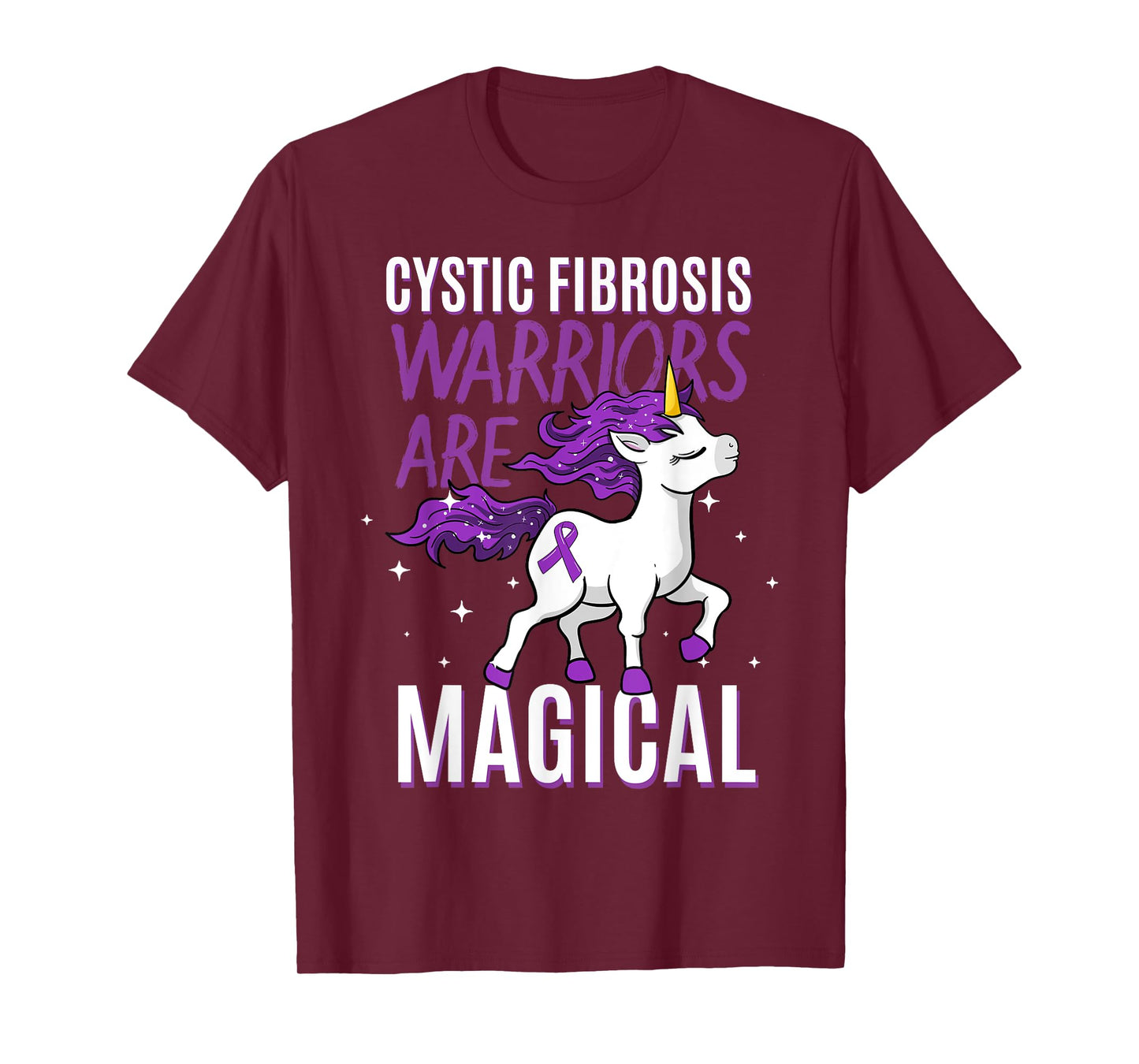 Cystic Fibrosis Warrior Magical Unicorn Purple Pulmonologist T-Shirt